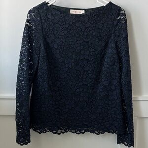 Tory Burch Midnight Blue Lace Top